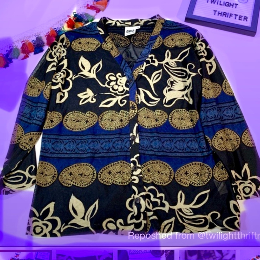 Johnny.Was new tunic, buttons, Blue, tan, blk?   contemp, RTW  M/S